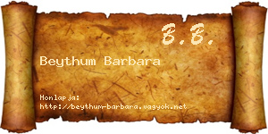 Beythum Barbara névjegykártya